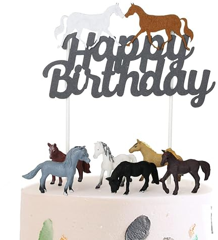 Pferde Kuchendeckel Tortendeko Pferd Tortenaufleger Figuren Kuchen Deko Pferde Geburtstag Cake Topper Pferde Sport Cupcake Topper für Pferdesport Themen Baby Shower Hochzeit Geburtstag