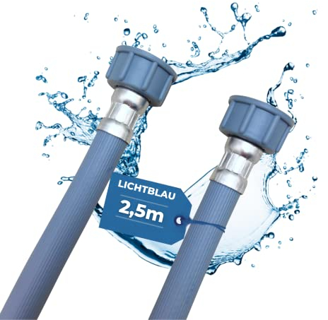 LICHTBLAU Zulaufschlauch 2979 I 2,5m I Waschmaschine Geschirrspüler 3/4 Zoll Gerade/Gerade inkl. Dichtung I Wasserzulaufschlauch Füllschlauch Heizung