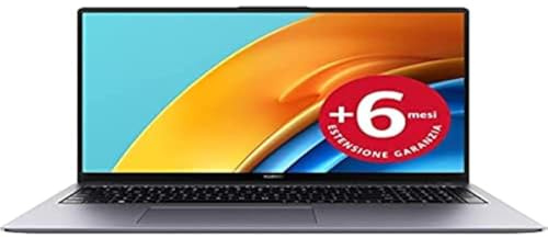 HUAWEI Matebook D16 Laptop, HUAWEI Eye Comfort FullView Display Notebook PC Portatile da 16 pollici, Intel Core i5-12450H, 16 GB RAM+512 GB SSD, Windows 11, Space Gray, + estensione garanzia di 6 mesi