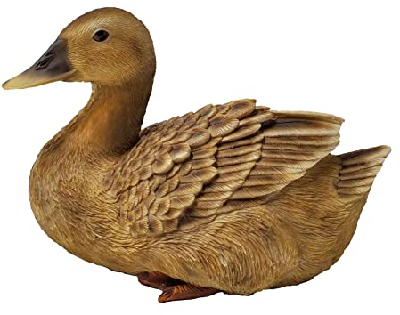 Dehner Dekofigur Ente, 19 x 10 x 11.5 cm, Polyresin, braun