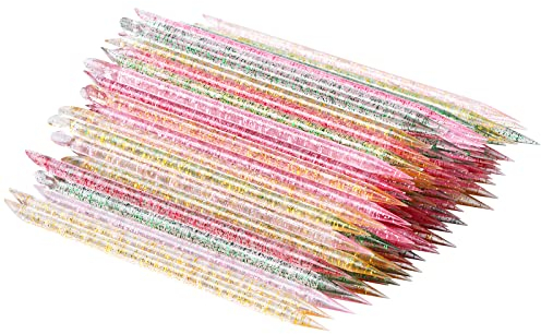 100Pcs Bâton de Cuticule, Repousse Cuticule, Batonnets en Plastique Ongles, Pousse-Cuticule Ongle Professionnel en Plastique à Double Tête pour Repousser Cuticules Nail Art Manucure Pédicure