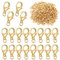 100Pcs Lobster Clasps, Gold Curved Necklace Clasp with 200Pcs Open Jump Rings Zinc Alloy Fasteners Jewellery Clasps for DIY Craft Bracelet Necklace Choker Pendants Jewelry Making