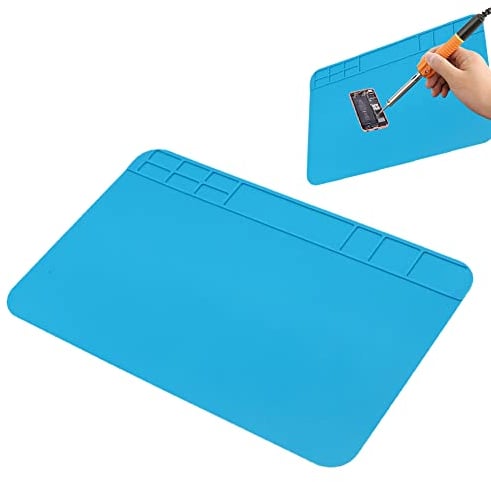 Silicone Soldering Mat, Heat Resistant Work Mat, 500℃ Heat-Resistant Silicone Work Repair Mat, Resistant Insulation Silicone Mat, for Phone Computer Watch Electronic Repairs,30×20cm