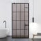 Aqua Roy Schwarz | Modell Rank Schwarz | Größe 110 cm ab 70/80/90/100/110/120 | Walk in Duschwand | 8mm Bronze Glas | mit NANO-beschichtetem sandgestrahltem Muster (110x195cm)