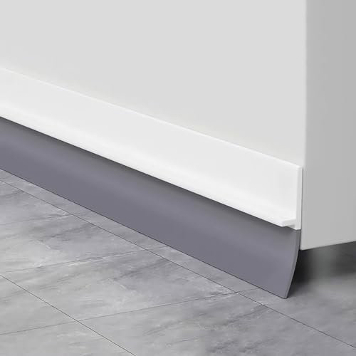 HAILM 2 Pack Cortavientos Puerta, Longitud 35.4 Cuttable y Fuerte Adhesivo, Protección contra el Frio/Calor, Burlete Puerta Entrada, Protector Sello Puerta, Ahorro Energía