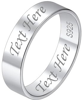 Suplight Promise Ring Silber 925 Damen Breite 5mm Größe 65 Hochzeitsringe personalisiert Eheringe Verlobungsring mit Gravur Trauringe Ewigkeitsring Paar Ring Partnerring