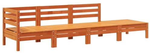 vidaXL Gartensofa 4 Personen, wachsbraun, Kiefer massiv