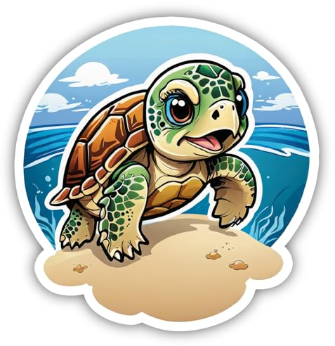 Samunshi® Süße Schildkröte Aufkleber Car Decal Sticker für Mofa Fahrrad Roller oder Auto Sticker Fahrrad Mtb Mountainbike Rennrad Comic Cartoon Tier Sticker 30cm Süße Schildkröte