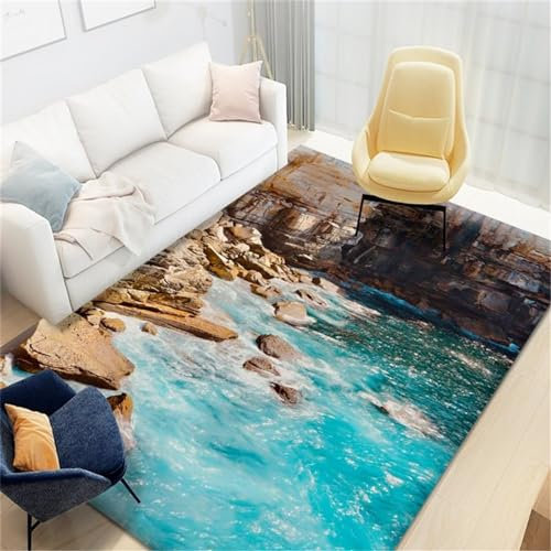 Xiaosua Teppich Straße Kinder Teppiche Fürs Kinderzimmer 130X200CM Teppich Allergiker Geeignet Blau