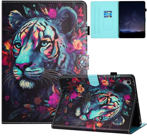 TEDTIKJT Custodia per Tablet iPad mini 6 8.3 PU Pelle Libro Tablet iPad mini 6 Cover con Supporto Funzione Magnetica Protettiva Tablet Custodia iPad mini 6,Tigre