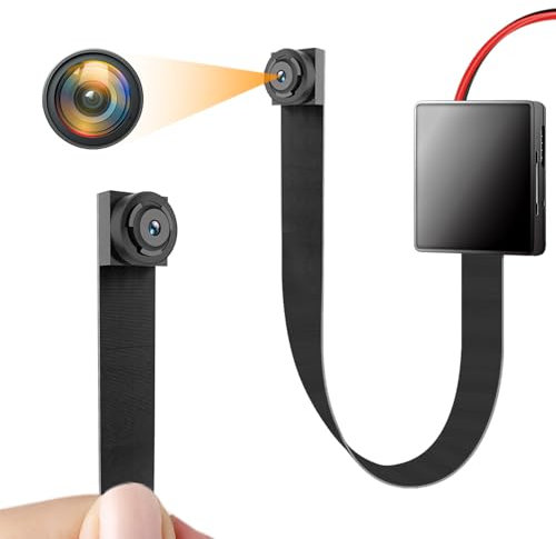 HGYGHO 64GB Mini Cámara, 1080P DIY Pequeña Cámara de Vídeo con Batería de 2000mAh, 11 Horas de Batería de Larga Duración Mini Cámaras de Vigilancia de Seguridad con Detección de Movimiento(Sin WiFi)