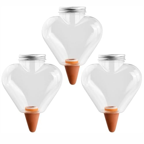 LSRVNM 3 PCS 500Ml Pflanzen Bewässerungskugel, Waterreserve Wasserspender aus Kunststoff und Tonkegel, Automatische Bewässerung, Zimmerpflanzen Gießkegel für Blumen Topfpflanzen Gartenpflanze
