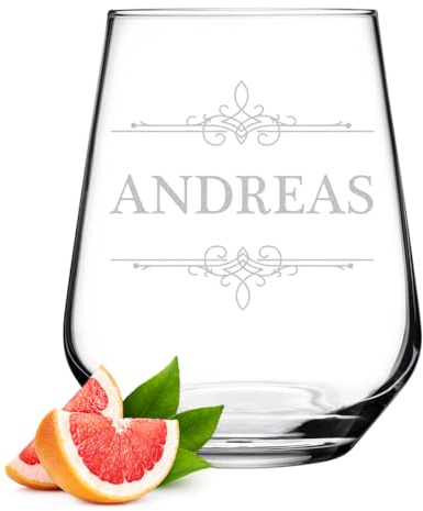 polar-effekt Trink-Glas 425 ml für Wasser mit personalisierter Gravur - Wasserglas für Saft, Eiskaffee und Cocktails - hohe Stoßfestigkeit - BPA-freies Universalglas