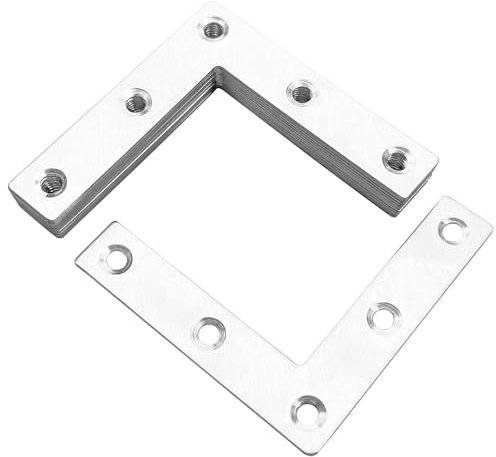 12 PCS Stainless Steel Furniture Connection Plates,Flat Metal Repair Mending Fixing Plate Brackets Support (L-Shaped)