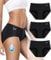 Benirap Periodenunterschwäsche Starke Blutung 60ML, Hohe SaugfäHigkeit Perioden Unterwäsche, Atmungsaktiv Menstruationsunterwäsche Damen (3er Pack) Schwarz XXL