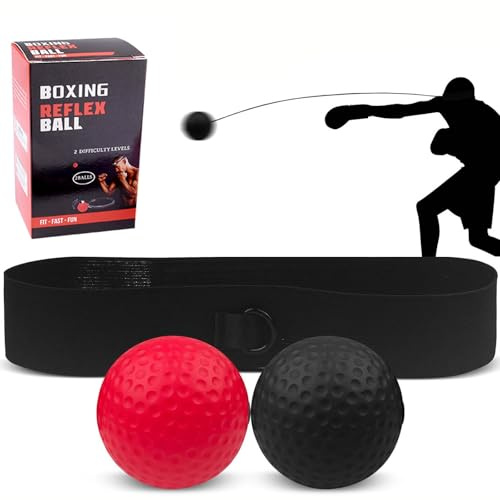 Boxen Training Ball, Boxbälle mit Kopfband, Boxen Reflexball, Reaktionsball Boxing Equipment, 2 Verschiedene Boxbälle mit Kopfband, Boxtraining Trainingsgerät, für Reaktion, Agilität, Kampffähigkeit