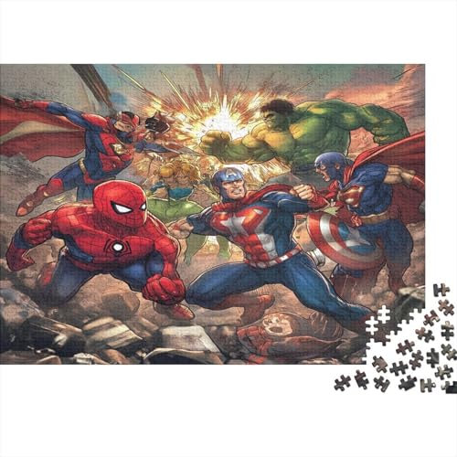 Marvel Comics Jigsaw Puzzles 1000 Pieces for Adults Family Or Children Jigsaw Puzzle Toys Unique Home Decor And Gifts Wooden Puzzle 1000pcs (75x50cm)