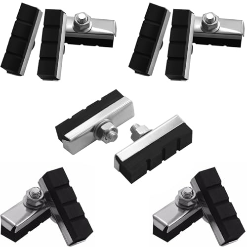 XYTAHDM 12 Pezzi pastiglie freni bici pattini freno bici 40mm ganasce pastiglie tipo-X con vite vintage eroica bicicletta gomma, nero