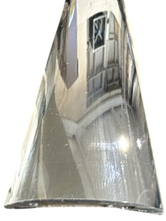 Self-Adhesive Door Threshold Strip 3ft - Door Trim/Bar/Plate for Laminate/Wood/LVT/Rubber/Vinyl Floor - Stick Down Transition Strip - DIY Plate Joins Flooring at doorway (Polished Chrome)