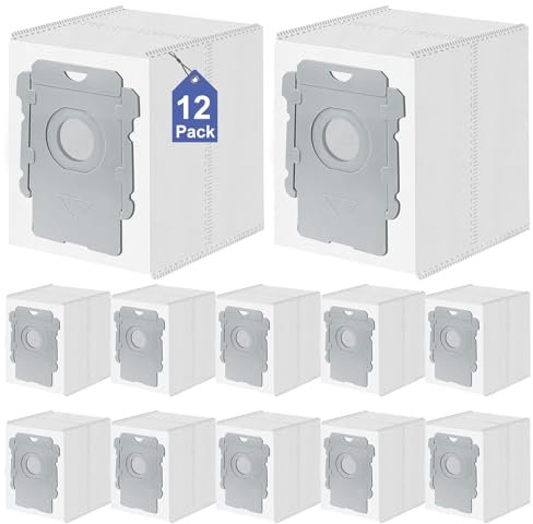 12 Stück Staubbeutel für iRobot Roomba i7 i7+, i8, i8+, i3, i3+, i4, i4+, i6, i6+, s9, s9+ Plus 10 Max 105 705 Vac Clean Base Absaugstation, i/s/j Combo Essential Serie Saugroboter Staubsaugerbeutel