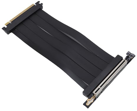 Yanmis PCIe 5.0 Riser -Kabel, Grafikkartenverlängerungskabel, 90 -Grad -Anschluss, Plug -and -Play PCIe X16 128Gbit / S Kompatibel mit für RTX 4090, 20 cm, Schwarz