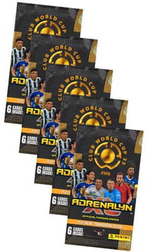 Bundle mit Panini FIFA Club World Cup 2025 - WM Trading Cards - Weltmeisterschaft Sammelkarten - 5 Booster + Exklusive Geburtstagskarte