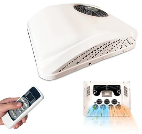 LADECNERHT Climatiseur De Camping-Car, électrique Climatiseur De Toit DC 12v 24v pour Camions, Automobile, Caravanes, avec Refroidissement Et Chauffage,24V