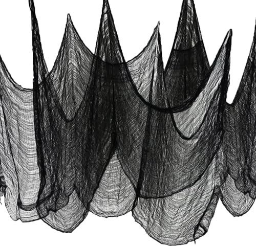 Cbofeixg Addobbi Halloween Esterno Casa, 150 x 600 cm Tessuto Halloween Horror Decorazioni, Tessuto Decorativo Spaventosi, Garza Halloweens per Interni Esterni Tavoli da Festa Porte