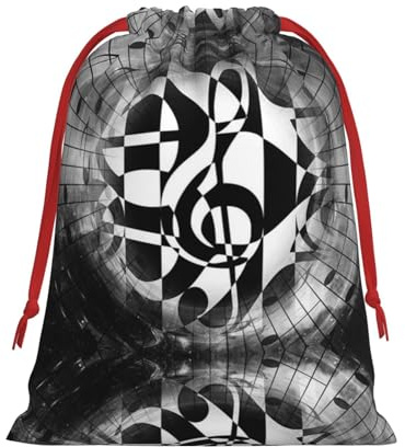 Geschenktasche mit Musik-Notenschlüssel-Druck, Kordelzug, langlebig und vielseitig, perfekt für festliche Anlässe