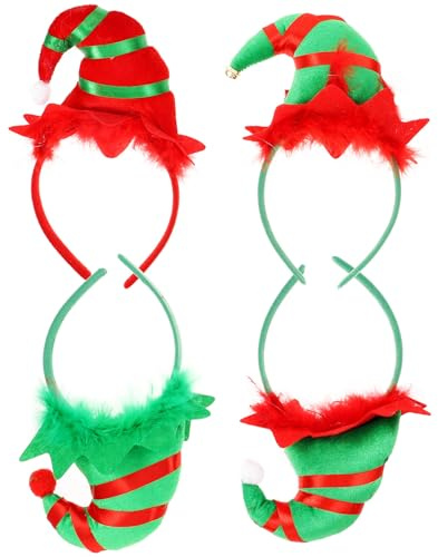 PACKOVE 4stücke Kopfschmuck für Weihnachts-wichtel-mütze Wichtel-haarreifen Weihnachtlicher Kopfschmuck Haaraccessoires für Partys