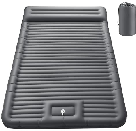 Isomatte Camping, 12CM Ultradicke Camping Luftmatratze mit Fußpumpe | Aufblasbare Matratze Kleines Packmaß, Ultraleichte Wasserdicht Outdoor Campingmatte Schlafmatte für Wandern, Zelt