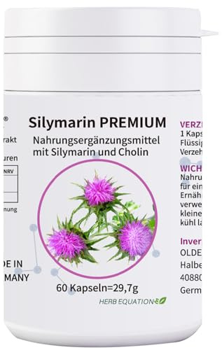 OLDELA SILYMARIN PREMIUM mit Cholin für deine Leber und Mariendistel (80% Silymarin) vegan und produziert in Deutschland (60 Kapseln)
