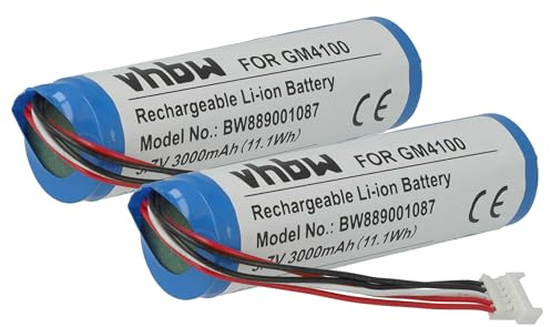 vhbw 2X Akku kompatibel mit Datalogic Gryphon GM4130-WH-433K2, RBP-GM40, GM4400, GM4430 Barcodescanner POS (3000 mAh, 3,7 V, Li-Ion)