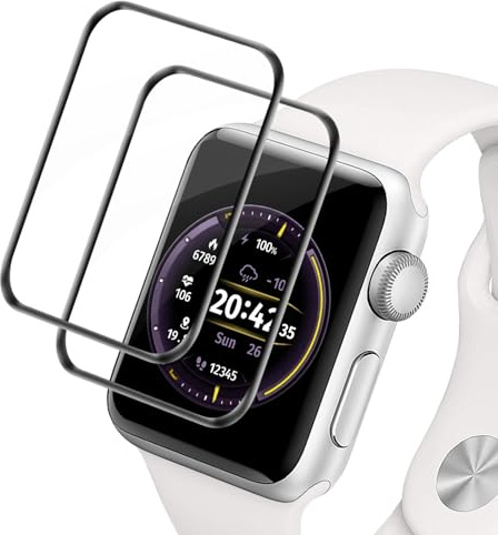 Carantee 2 pièces Verre Trempé pour Apple Watch Series 4/5/6/SE 40mm, HD Clair Haute Sensibilité Anti-Rayures Apple Watch 40mm Vitre Protection, Bubble Free 3D Incurvé iWatch SE 40mm Protection écran