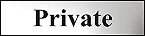 Private Sign - Self-Adhesive PVC - Chrome Effect - 200mm x 50mm