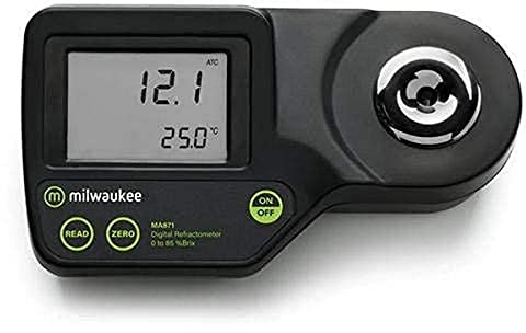 Milwaukee MA871 Digitales Glukose-Refraktometer mit automatischer Temperatur, Gelbe LED, 0 bis 85% Brix, +/- 0.2% Genauigkeit, 0.1% Lösung
