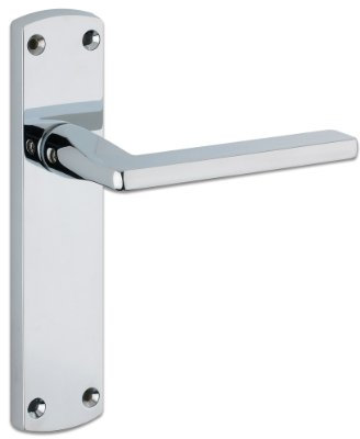 Zoo Leon Lever Latch Door Handle On Plate Polished Chrome