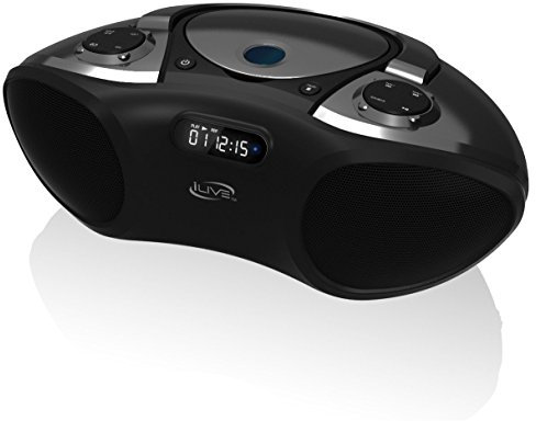 iLive Electronics iBC233B Boombox Bluetooth Speaker with CD Player and FM Radio (Black)