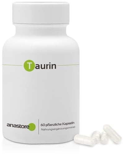 TAURINE * 500 mg / 60 gélules végétales * Pureté garantie supérieure à 99% * Stress, Surmenage, Carence en magnésium, Sport