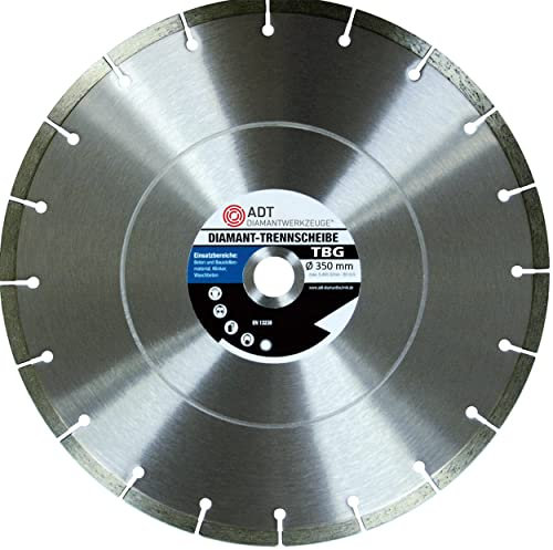 ADT DIAMANTWERKZEUGE | Diamanttrennscheibe TBG Premium Trennscheibe für Beton & Granit | (Ø 350mm /25,4 mm Bohrung)
