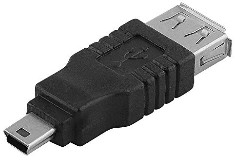 BestPlug 2.0 USB Adapter, USB A-Buchse Kupplung Weiblich auf spezifischen Mini USB B-Stecker Männlich, für Canon Digitalkameras, Schwarz