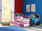 CLAMARO 'Fantasia Pink' 180 x 80 Kinderbett Set inkl. Matratze, Lattenrost und mit Bettkasten Schublade, mit verstellbarem Rausfallschutz und Kantenschutzleisten, Design: 04 Rennwagen Blau