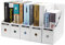 TOSSOW Kraftpapier Aufbewahrungsbox 5 stücke Datei Magazinhalter Kraftpapier Tisch Aufbewahrungsbox für Home Office Zeitungsständer Dateien Ordner Dateien Füllung Rack Box (Weiß)