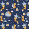100x160cm Fuchs 100% Baumwolle Baumwollstoff Kinder Meterware Handwerken Nähen Stoff (Fuchs Nacht Dunkelblau, 100x160cm (11,99€/m))