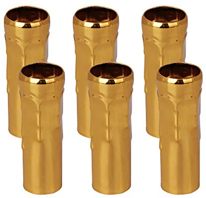 RDEXP Lampenhülsen für Kronleuchter aus Eisen, Tropfenform, 25 mm Durchmesser, goldfarben, 6 Stück