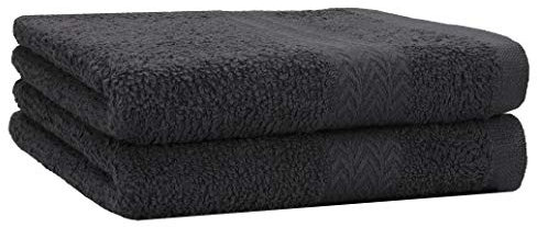 Betz 2 Stück Duschtücher Duschtuch Set Größe 70x140 cm Duschhandtuch Badetuch Strandtuch Handtuch Premium 100% Baumwolle Farbe Graphit