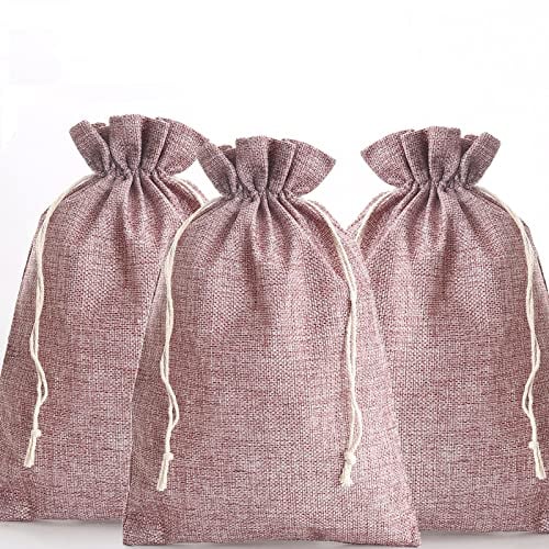 DAHI Jutesäckchen 12 STK Adventskalender Säckchen für Weihnachten Geschenksäckchen (dousha)