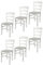 t m c s Tommychairs - 6er Set Stühle Cuore für Küche und Esszimmer, Robuste Struktur aus Buchenholz, deckend Weiss lackiert und gepolsterte Sitzfläche mit Stoff in der Farbe Perlgrau bezogen