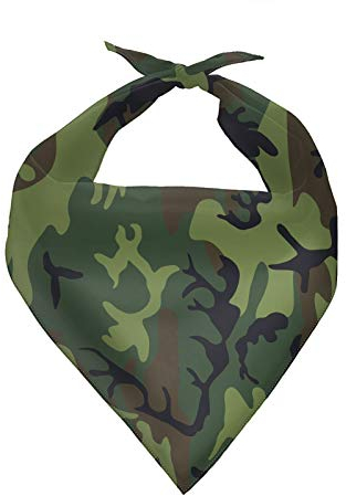 SEANATIVE Klassische Hundehalstücher mit grünem Camouflage-Druck, verstellbares Hunde-Lätzchen, waschbares Hunde-Halstuch