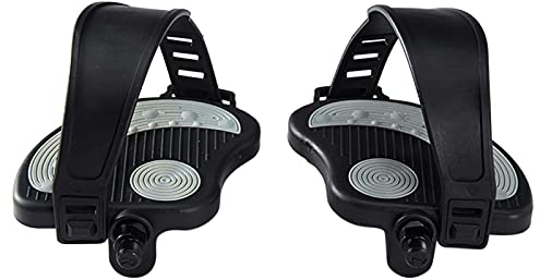 Kisbeibi Heimtrainer-Pedale mit Riemen – Ersatzteile, 9/16 oder 1/2 Zoll Gewinde, stationäre Spinnradpedale, 1 Paar für Indoor-Heimtrainer, Spinbike (Größe: kurzer Schaft 9/16)